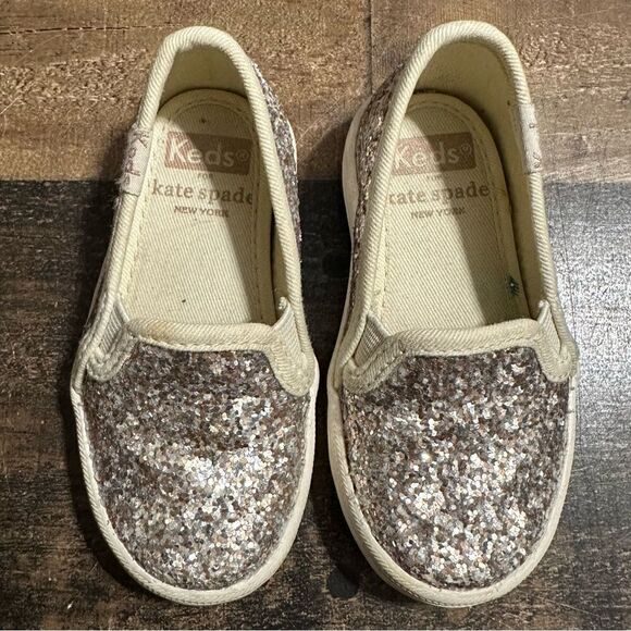 Kate Spade x Keds Double Decker Glitter Slip-On Sneakers - Picture 2 of 7